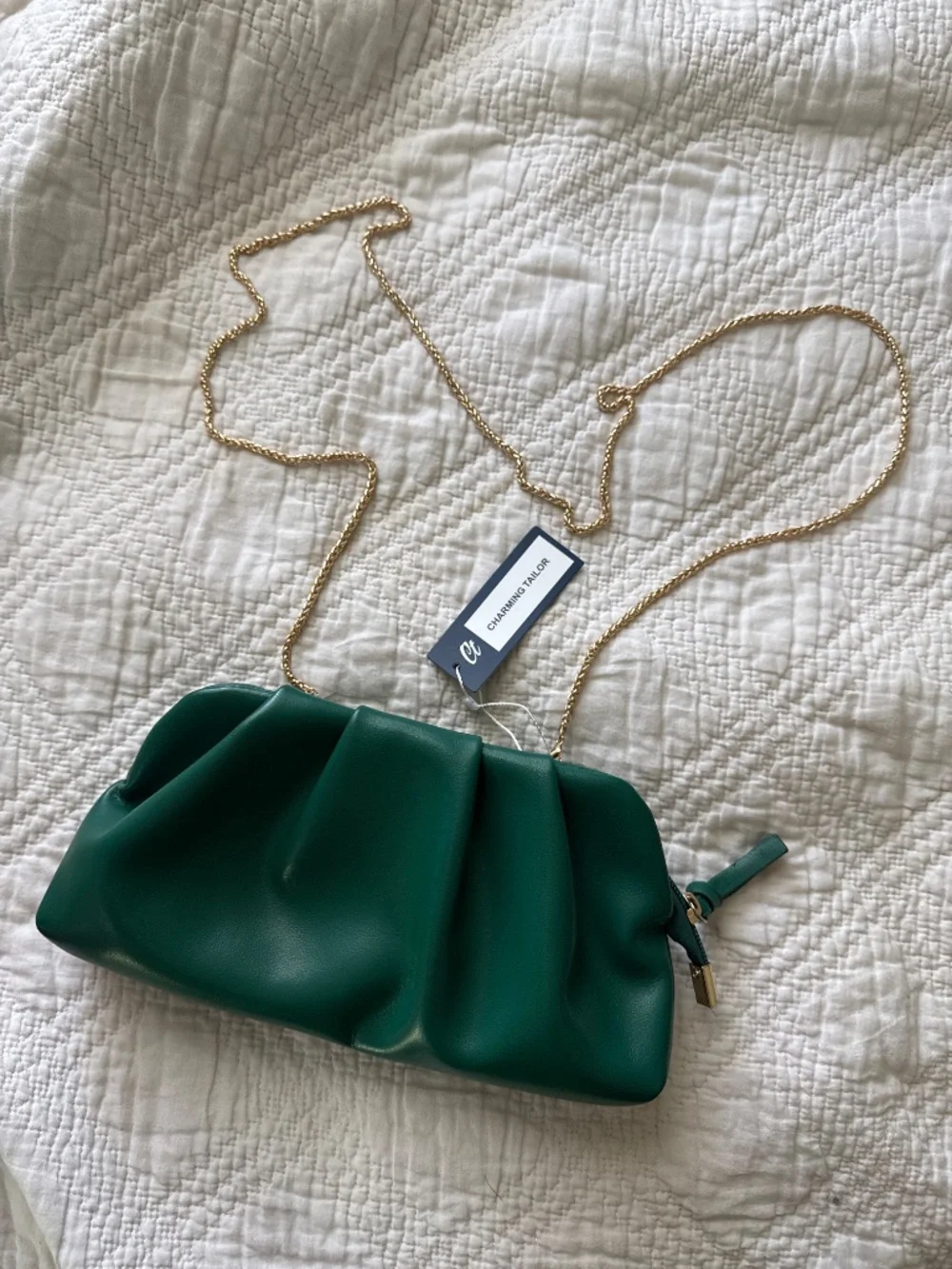 Dark green clutch purse bag handbag NWT